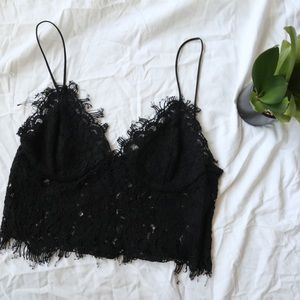 ZARA Black Lace Crop Top